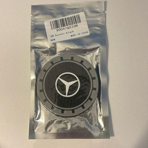 Mercedes Benz Car Cup Coasters in Black and Gray Set of 2 NWT - Picture 4 of 4